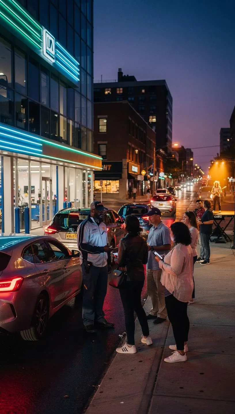 Infographic showing step-by-step vehicle emissions compliance process used by New York diagnostic centers